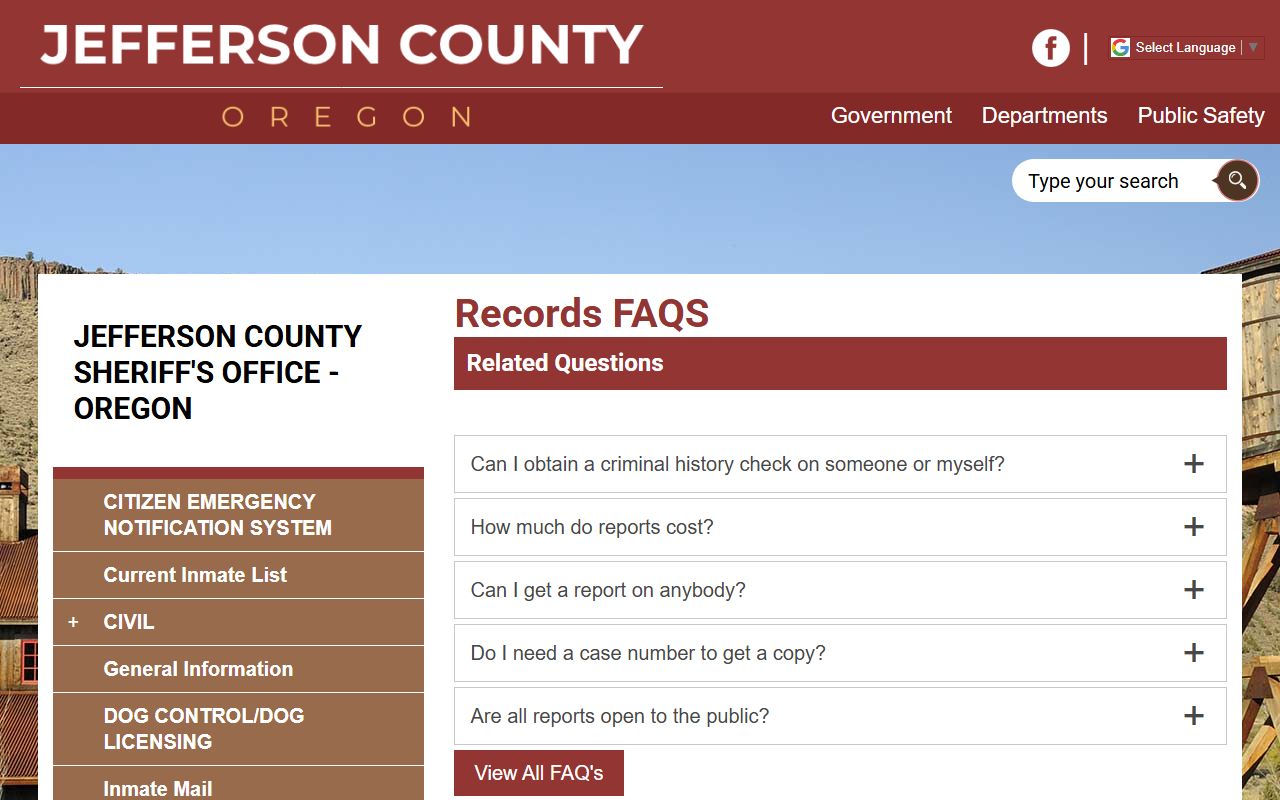 Jefferson County jail mugshots sheriff records FAQ