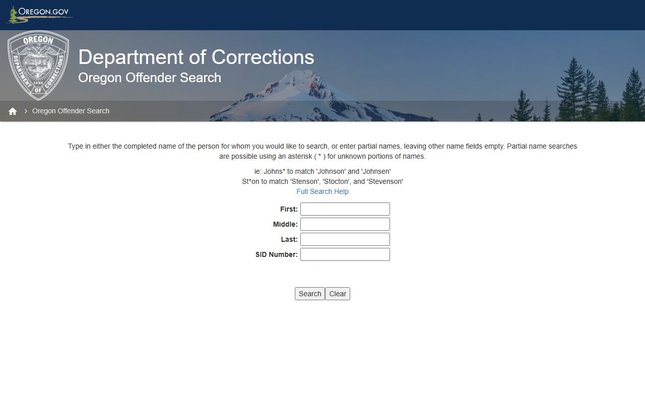 Jefferson County inmate population Oregon Offender Search fields for state prison lookup